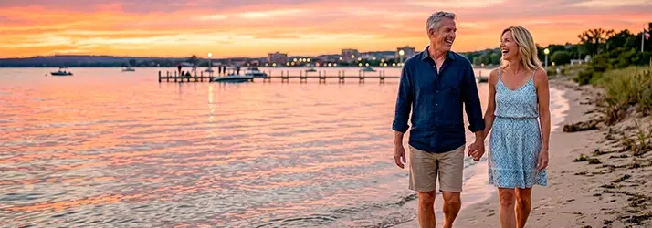 Chiropractor Traverse City MI Middle Age Couple at the Beach